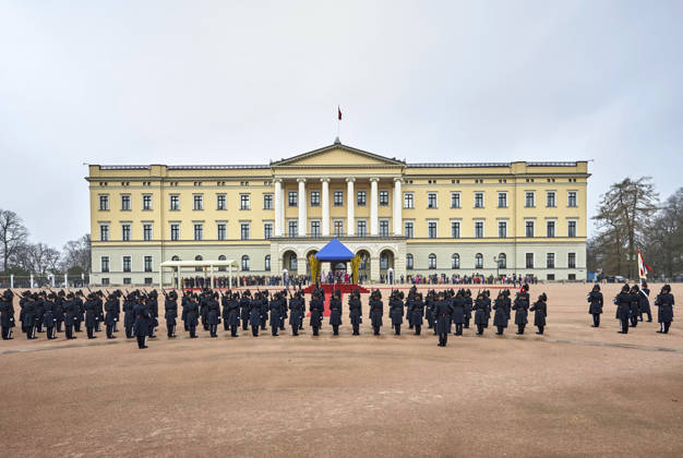 State Visit Of The King And Queen Of Belgium To Norway - Day 1 Official visit of the king Philippe and the queen Mathilde in Norway, arrival of TTMM and welcome King Harald, Queen Sonja and HRH Crown Princess Mette-Marit in the castle of Oslo. The Princess was inside the castle for the ceremony of gift of presents, on March, 2026, in Oslo, Norway. Photo by Olivier Polet ABACAPRESS.COM Oslo Norway  Copyright: xPoletxOlivier ABACAx