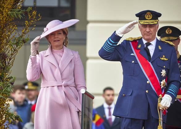 State Visit Of The King And Queen Of Belgium To Norway - Day 1 Official visit of the king Philippe and the queen Mathilde in Norway, arrival of TTMM and welcome King Harald, Queen Sonja and HRH Crown Princess Mette-Marit in the castle of Oslo. The Princess was inside the castle for the ceremony of gift of presents, on March, 2026, in Oslo, Norway. Photo by Olivier Polet ABACAPRESS.COM Oslo Norway  Copyright: xPoletxOlivier ABACAx