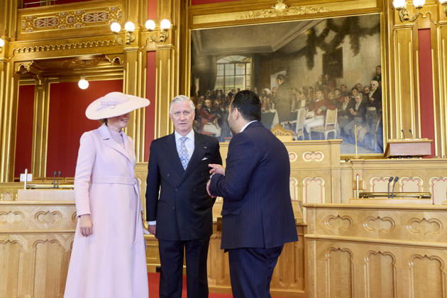 Belgian Royal Couple Visits Norway Official visit of the king Philippe and the queen Mathilde in Norway, Visit of the Norvegian parliament , on March 24, 2026. Photo by Olivier Polet ABACAPRESS.COM Oslo Norway  Copyright: xPoletxOlivier ABACAx