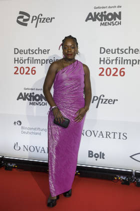 German Hearing Film Award, award ceremony at the Colosseum Cinema, Berlin, 24 03 2026 Kathy Etoa before the award ceremony for the German Hearing Film Award at the Colosseum Cinema in Berlin on 24 03 2026 Berlin Cinema Colosseum Copyright: xBenxKriemannx
