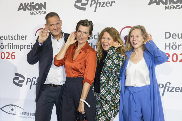 German Audio Film Award, Award Ceremony at the Colosseum Cinema, Berlin, 24 03 2026 Klaus Peter Grap, Julia Bremermann, Marion Kracht and Petra Zieser before the award ceremony for the German Audio Film Award at the Colosseum Cinema in Berlin on 24 03 2026 Berlin Cinema Colosseum Copyright: xBenxKriemannx