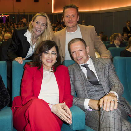 German Audio Film Award, Award Ceremony at the Colosseum Cinema, Berlin, 24 03 2026 First row Alice Brauner and Michael Zechbauer, second row Feo Aladag and Roman Knizka before the award ceremony for the German Audio Film Award at the Colosseum Cinema in Berlin on 24 03 2026 Berlin Cinema Colosseum Copyright: xBenxKriemannx