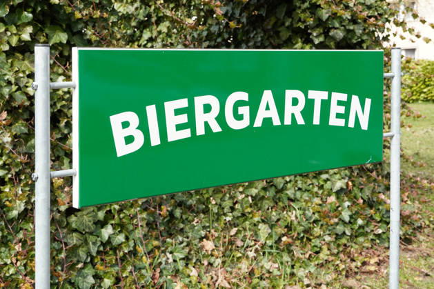 Beer garden season, Green Shield with the Inscription Beer garden, Beer bar at Free, Youth Protection Act 1131608670