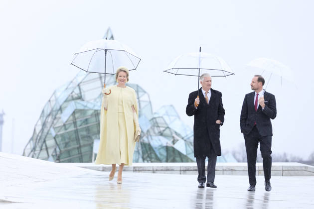 Belgian Royal Couple Visits Norway - Day 2 Queen Mathilde and King Philippe of Belgium visited the opera of Oslo in Olso, Norway on March 25, 2026, during the second day of the official visit in Norway. Photo by Olivier Polet ABACAPRESS.COM Oslo Norway  Copyright: xPoletxOlivier ABACAx