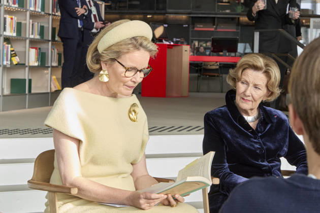 Belgian Royal Couple Visits Norway - Day 2 Queen Mathilde and King Philippe of Belgium visited An interactive seminar in the Oslo library, on enhancing children’s reading skills and Queen Sonja and Prince Haakon in Olso, Norway on March 25, 2026, during the second day of the official visit in Norway. Photo by Olivier Polet ABACAPRESS.COM Oslo Norway  Copyright: xPoletxOlivier ABACAx
