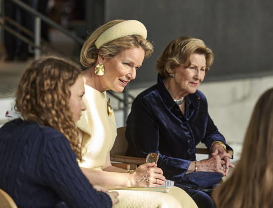 Belgian Royal Couple Visits Norway - Day 2 Queen Mathilde and King Philippe of Belgium visited An interactive seminar in the Oslo library, on enhancing children’s reading skills and Queen Sonja and Prince Haakon in Olso, Norway on March 25, 2026, during the second day of the official visit in Norway. Photo by Olivier Polet ABACAPRESS.COM Oslo Norway  Copyright: xPoletxOlivier ABACAx