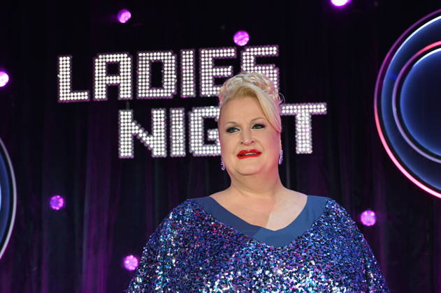 Comedienne Daphne de Luxe, real name Daphne Haderlein, as host of the ARD show Ladies Night, the only comedy and cabaret show with an all-female cast on German-speaking television