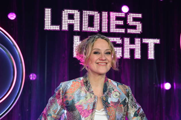 Comedian Lisa Feller as host of the ARD show Ladies Night, the only comedy and cabaret show with an all-female cast on German-speaking television