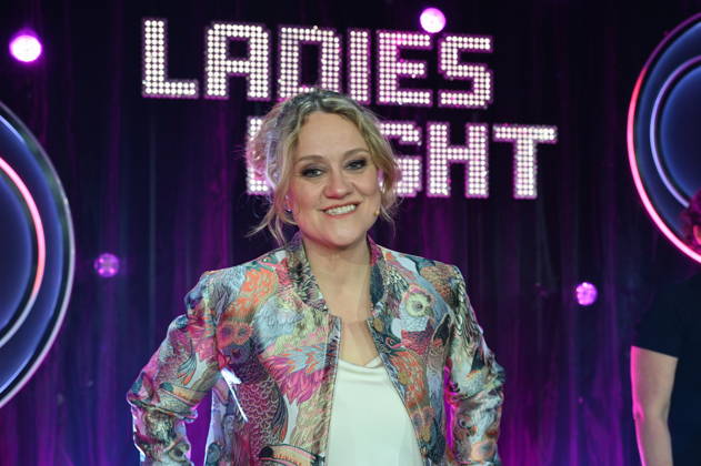 Comedian Lisa Feller as host of the ARD show Ladies Night, the only comedy and cabaret show with an all-female cast on German-speaking television
