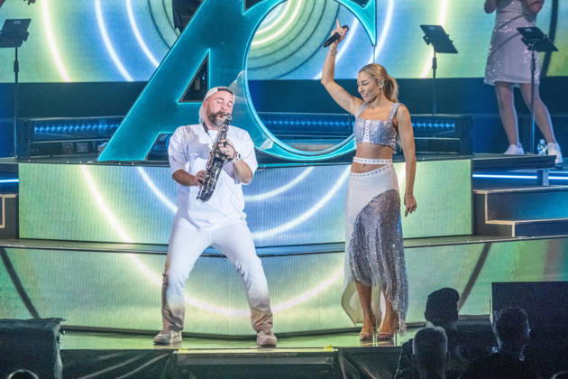 German DJ, composer and producer Alex Christensen on Classical Dance Tour at the quarterback immobilien arena leipzig with the berlin orchestra and singers linda teodosiu and yass Alex Christensen Leipzig