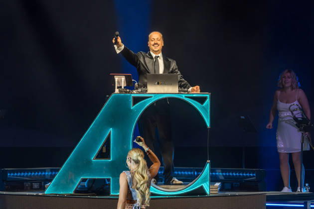 German DJ, composer and producer Alex Christensen on Classical Dance Tour at the quarterback immobilien arena leipzig with the berlin orchestra and singers linda teodosiu and yass Alex Christensen Leipzig