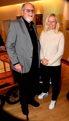 Gunter Fette Estate administrator for works by Karl Valentin and Liesl Karlstadt Great-granddaughter of Karl Valentin Roesmarie Scheitler Munich Gruenwald 26 03 2026 Buergerhaus Roemerschanz Exhibition opening for the special exhibition Karl Valentin und die Alten Rittersleut in Burg Gruenwald, Zweigmuseum der Archaeologischen Staatssammlung, Foto Muenchen