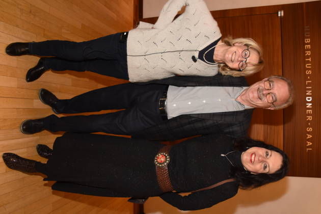 Gisela Schneeberger Actress Jo Baier Director Sabine Rinberger Karl Valentin Museum Director Munich Gruenwald 26 03 2026 Buergerhaus Roemerschanz Exhibition Opening for the special exhibition Karl Valentin und die Alten Rittersleut in der Burg Gruenwald, Zweigmuseum der Archaeologischen Staatssammlung, Foto Muenchen