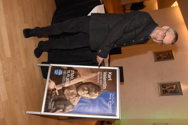 Prof Dr Rupert Gebhard Director Gruenwald Castle Munich Gruenwald 26 03 2026 Buergerhaus Roemerschanz Exhibition Opening for the special exhibition Karl Valentin und die Alten Rittersleut in Gruenwald Castle, Branch Museum of the Archaeological State Collection, Photo Munich