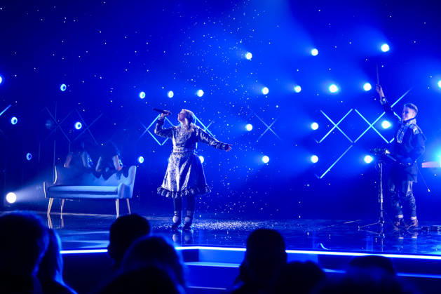 Sami Grand Prix 2016 Kautokeino 20260328 Sofia Mienna and OK NIKO with Gos don leat during the final of the Sami Grand Prix SGP, in the sports hall in Kautokeino on Saturday evening Sami Grand Prix is an annual Sami song and joike competition that brings together participants from all over Sapmi, spanning Norway, Sweden a  Copyright: xHeikoxJungex xNTBx