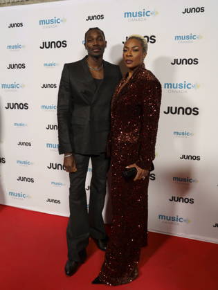 March 28, 2026, Hamilton, On, CAN: Featured artist Jully Black and TOBi, nominated for Rap Album EP of the Year, on the red carpet at the 2026 Juno Awards Gala in Hamilton, Saturday, March 28, 2026. Hamilton CAN  - ZUMAc35_ 20260328_zaf_c35_136 Copyright: xPeterxPowerx