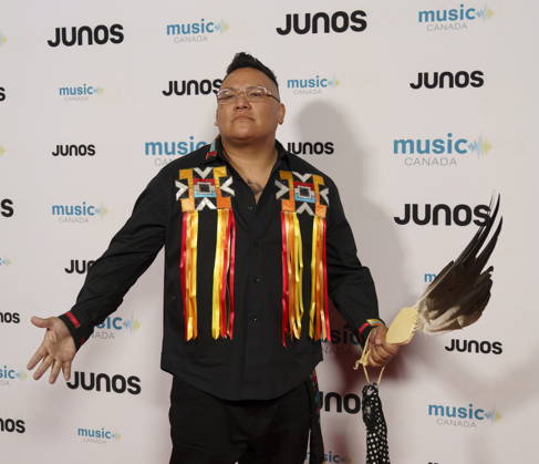 March 28, 2026, Hamilton, On, CAN: YB Nakota, nominated for Traditional Indigenous Artist or Group of the Year, on the red carpet at the 2026 Juno Awards Gala in Hamilton, Saturday, March 28, 2026. Hamilton CAN  - ZUMAc35_ 20260328_zaf_c35_178 Copyright: xPeterxPowerx