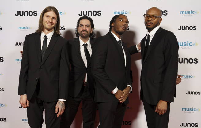 March 28, 2026, Hamilton, On, CAN: Members of The OBGMS, nominated for Alternative Album of the Year, on the red carpet at the 2026 Juno Awards Gala in Hamilton, Saturday, March 28, 2026. Hamilton CAN  - ZUMAc35_ 20260328_zaf_c35_210 Copyright: xPeterxPowerx