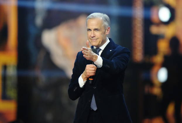 March 29, 2026, Hamilton, On, CANADA: Prime Minister Mark Carney presents the Lifetime Achievement award to Joni Mitchell at the 2026 Juno Awards in Hamilton, on Sunday, March 29, 2026. Hamilton CANADA  - ZUMAc35_ 20260329_zaf_c35_236 Copyright: xChrisxYoungx