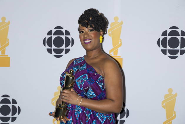 March 29, 2026, Hamilton, On, Canada: Raquel McIntosh poses for photos after winning the Teacher of the Year Award during the 2026 Juno Awards in Hamilton, on Sunday March 29, 2026. Hamilton Canada  - ZUMAc35_ 20260329_zaf_c35_240 Copyright: xNickxIwanyshynx