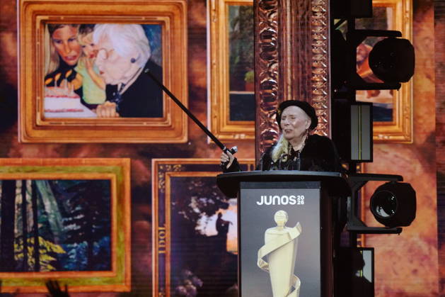 March 29, 2026, Hamilton, On, CANADA: Joni Mitchell accepts the Lifetime Achievement award at the 2026 Juno Awards in Hamilton, on Sunday, March 29, 2026. Hamilton CANADA  - ZUMAc35_ 20260329_zaf_c35_255 Copyright: xChrisxYoungx
