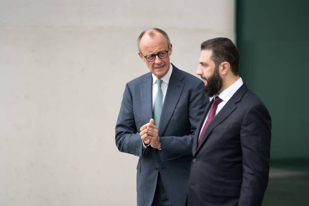 Federal Chancellor Friedrich Merz welcomes Syrian interim president Ahmed al Sharaa Chancellor Friedrich Merz welcomes Syrian interim president Ahmed al Sharaa Le chance
