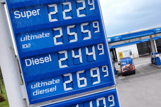 After new refueling rule DIESEL fuel reaches historic high on 02 04 2026 at this gas station in Munich Fuel prices exceed historic highs No end in sight new highs in refueling every day Exploding fuel prices due to Iran war continue Gasoline prices at a gas station in Munich