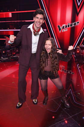 Alvaro Soler, candidate Danaya THE VOICE KIDS FINALE 2026 at Studio Berlin Adlershof in Berlin on 03 04 2026