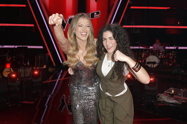 Leony and Marie from Team Leony at the photocall with the finalists and coaches of the 14th season of the TV show The Voice Kids in Studio H Berlin Adlershof Berlin, 03 04 2026 Foto:xM.xBehrensx xFuturexImagex kids_6467