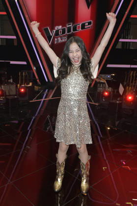 Angelina from Team Leony at the photocall with the finalists and coaches of the 14th season of the TV show The Voice Kids in Studio H Berlin Adlershof Berlin, 03 04 2026 Foto:xM.xBehrensx xFuturexImagex kids_6475