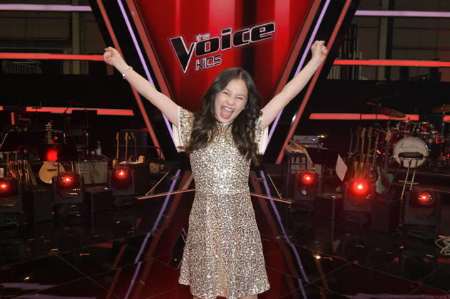 Angelina from Team Leony at the photocall with the finalists and coaches of the 14th season of the TV show The Voice Kids in Studio H Berlin Adlershof Berlin, 03 04 2026 Foto:xM.xBehrensx xFuturexImagex kids_6476