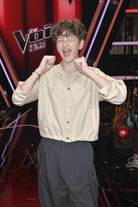 Max from Team Leony at the photocall with the finalists and coaches of the 14th season of the TV show The Voice Kids in Studio H Berlin Adlershof Berlin, 03 04 2026 Foto:xM.xBehrensx xFuturexImagex kids_6483
