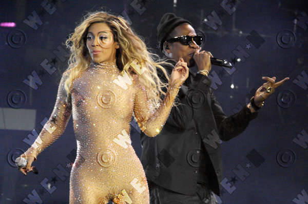 Beyonce performs live in concert at the O2 Beyonce performs live in concert at the O2 during The Mrs. Carter Show World Tour . Husband and rapper, Jay Z joined her on stage for a special guest appearance, London, United Kingdom WENN.com 21162975.jpg
