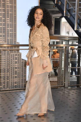 NEW YORK, NY- APRIL 7: Chase Infiniti pictured as the cast of Hulu™s The Testaments to Visit the Empire State Building Ahead of April 8 Premiere on April 7, 2026 in New York City. Copyright: xmpi099 MediaPunchx