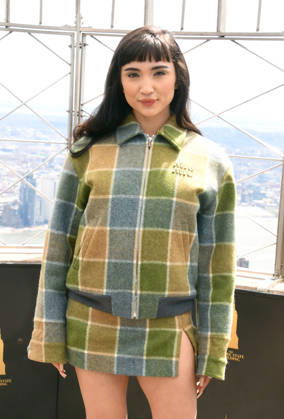 NEW YORK, NY- APRIL 7: Rowan Blanchard pictured as the cast of Hulu™s The Testaments to Visit the Empire State Building Ahead of April 8 Premiere on April 7, 2026 in New York City. Copyright: xmpi099 MediaPunchx