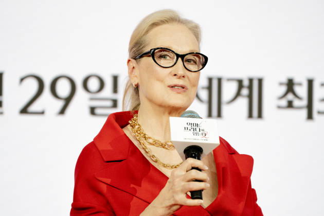 The Devil Wears Prada 2 press conference in Seoul SEOUL, SOUTH KOREA - APRIL 08: Meryl Streep speaks during a press conference for the movie The Devil Wears Prada 2 at Four Seasons Hotel on April 08, 2026 in Seoul, South Korea. Hwawon Lee Anadolu Seoul South Korea. Editorial use only. Please get in touch for any other usage. Copyright: x2026xAnadoluxHwawonxLeex