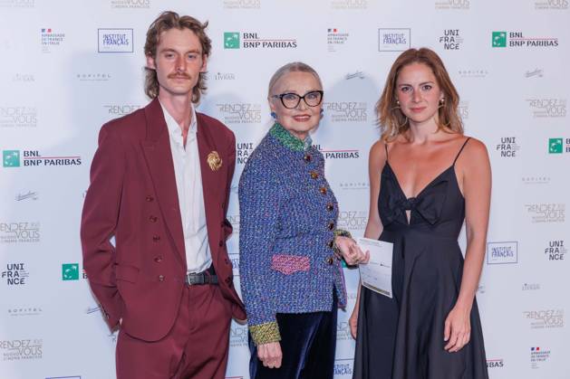 Photo IPP Emanuela Vertolli Gruppo Editoriale LiveMedia Rome 07 04 2026 In the photo Luca Chikovani, Barbara Bouchet and Nutsa Khubulava attend the photocall for the presentation of the 16th edition of French film festival Rendez Vous on April 07, 2026 in the French Embassy at Palazzo Farnese in Rome, Italy Italy Photo Press World Copyright Photocall Rendez Vous News