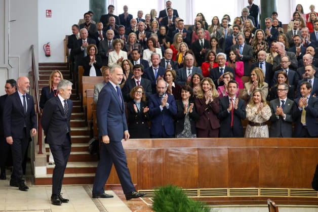 The King defends international law against the use of force before university students King Felipe VI, accompanied by the rector of the Complutense University of Madrid, Joaquín Goyache i , and the Minister of the Interior, Fernando Grande Marlaska 2i , presides over the commemoration of the 60th anniversary of the International Covenant on Civil and Political Rights and the International Covenant on Economic, Social and Cultural Rights, The two covenants were adopted by the United Nations General Assembly on December 16, 1966 and entered into force on January 3, 1976 Together with the Universal Declaration of Human Rights, they comprise what jurists consider to be the International Bill of Human Rights 09 APRIL 2026 Marta Ferná Madrid Mad  Copyright: xMartaxFernandezx 7425692