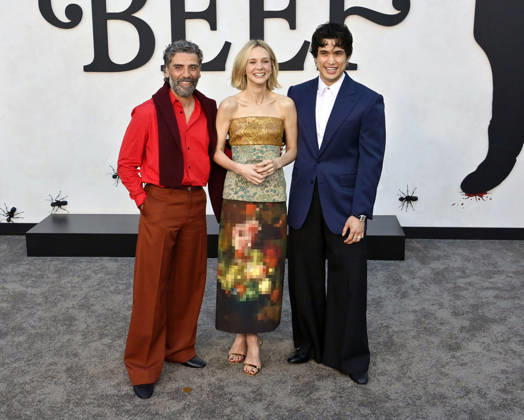 Cast members Oscar Isaac, Carey Mulligan and Charles Melton (L-R) attend Netflix s dark comedy TV series Beef at the Egyptian Theatre in the Hollywood section of Los Angeles on Wednesday, April 8, 2026. Storyline: Road rage ensues after a parking-lot incident, resulting in a bitter feud between the two antagonists. The vendetta between them and the lengths they ll go to in order to wreak revenge on each other spirals out of control, jeopardizing everything and everyone in their lives. Quality Repeat LAP2026040909 JIMxRUYMEN