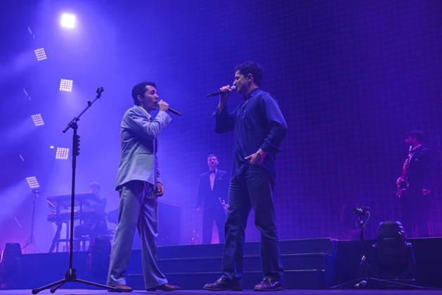 Music Concert - Fulminacci - Palazzacci Tour 2026 Fulminacci - stage name of Filippo Uttinacci - and Tutti Fenomeni - stage name of Giorgio Quarzo Guarascio - during the concert of Palazzacci Tour 2026 on stage of Palazzo dello Sport on April 09, 2026 in Rome, Italy Rome Palazzo dello Sport Italy Copyright: xRobertoxBettacchix xLiveMediax LPM_2381211