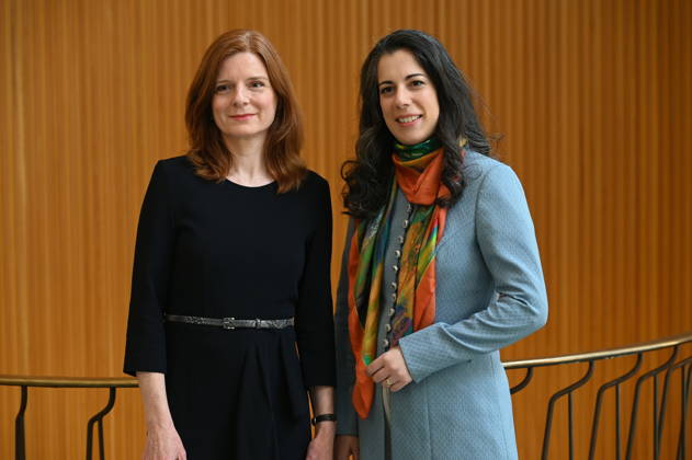 WDR Director Katrin Vernau, l r, and conductor Marie Jacquot will be Chief Conductor of the WDR Symphony Orchestra from the 2026 2027 season