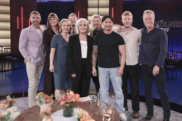 Micky Beisenherz, Eva Asselmann, Susan Link, Roland Riebeling, Birgit Schrowange, Hera Lind, Tutty Tran, Janik von Wilmsdorff and Jenke von Wilmsdorff at the recording of the WDR talk show Kölner Treff in WDR Studio BS 3 Cologne, 10 04 2026 Foto:xR.xSchmiegeltx xFuturexImagex koelner_treff1004_6406