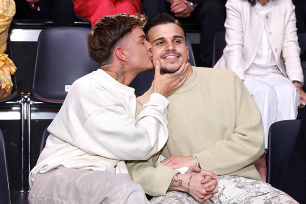 Influencer Twenty4tim Tim Maximilian Kampmann with his new friend Influencer Edin Volarov at the fifth dance show of the 19th season of the RTL dance show Lets Dance at the Coloneum Cologne, 10 04 2026 NRW Germany Copyright: xChristophxHardtx