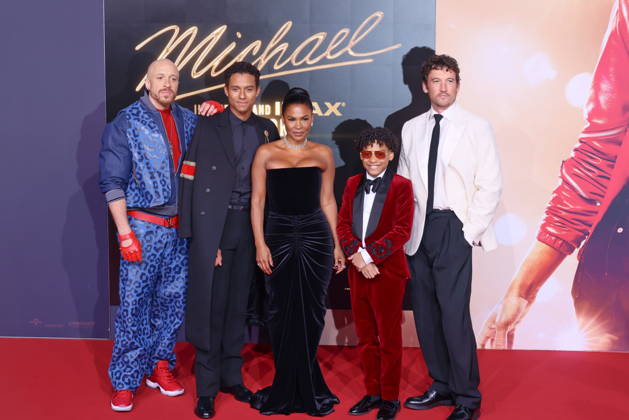 10 04 2026, KeiLyn Durrel Jones, Jaafar Jackson, Nia Long, Juliano Valdi, Miles Teller for the world premiere of Michael, Uber Platz, Berlin, Berlin Berlin
