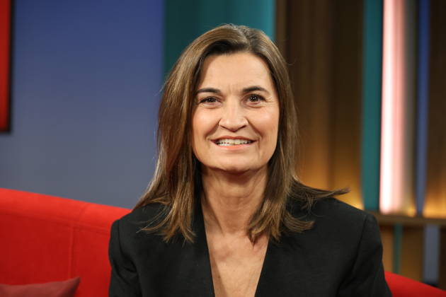Inka Schneider, television presenter, in the television program DAS Rote Sofa, a live talk show of Norddeutscher Rundfunk, photo session on 10 4 2026 in the television studio of NDR in Hamburg Lokstedt