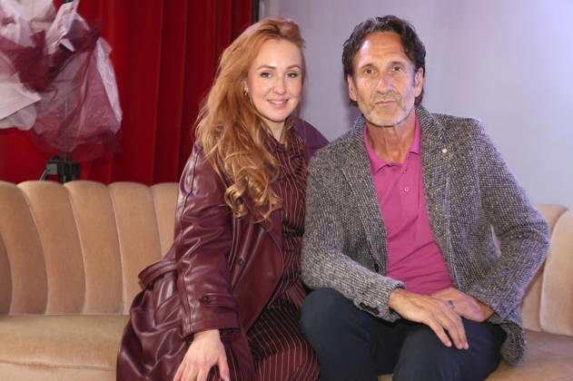 Kiki la Bise and Falk Willy Wild at the Anja Gockel Fashion Show Fresh for the senses in the Paris 44 showroom by Anja Gockel Berlin, 10 04 2026 Foto:xAgenturxWehnertx xduxVinagex xFuturexImagex gockel_6412