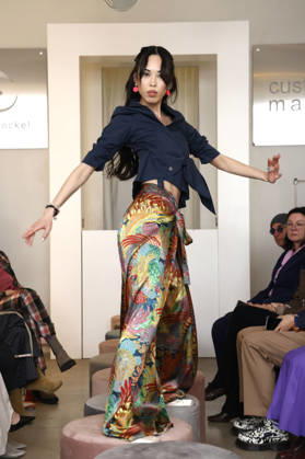 Miho Shiratori at the Anja Gockel Fashion Show Fresh for the senses in the Paris 44 showroom by Anja Gockel Berlin, 10 04 2026 Foto:xAgenturxWehnertx xduxVinagex xFuturexImagex gockel_6462