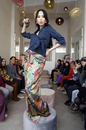 Miho Shiratori at the Anja Gockel Fashion Show Fresh for the senses in the Paris 44 showroom by Anja Gockel Berlin, 10 04 2026 Foto:xAgenturxWehnertx xduxVinagex xFuturexImagex gockel_6463