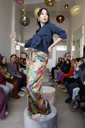 Miho Shiratori at the Anja Gockel Fashion Show Fresh for the senses in the Paris 44 showroom by Anja Gockel Berlin, 10 04 2026 Foto:xAgenturxWehnertx xduxVinagex xFuturexImagex gockel_6465