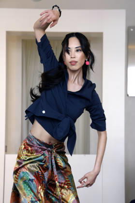 Miho Shiratori at the Anja Gockel Fashion Show Fresh for the senses in the Paris 44 showroom by Anja Gockel Berlin, 10 04 2026 Foto:xAgenturxWehnertx xduxVinagex xFuturexImagex gockel_6466